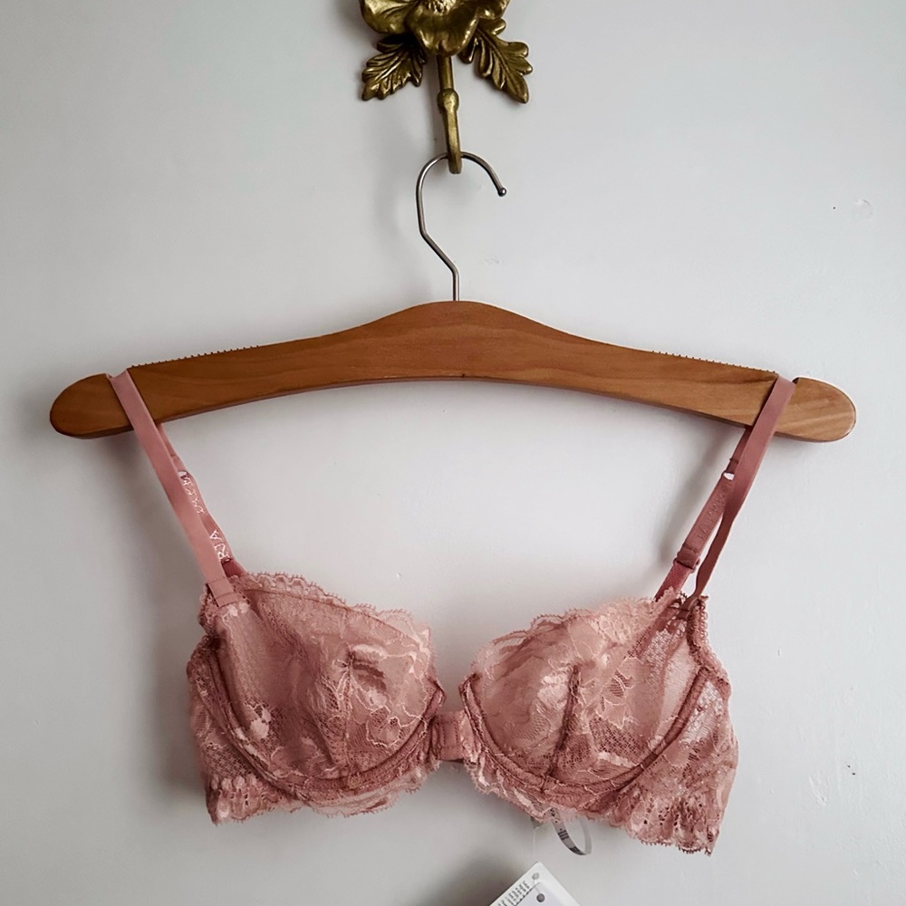 Rose lave La Perla balconette lace bra | 30 B
